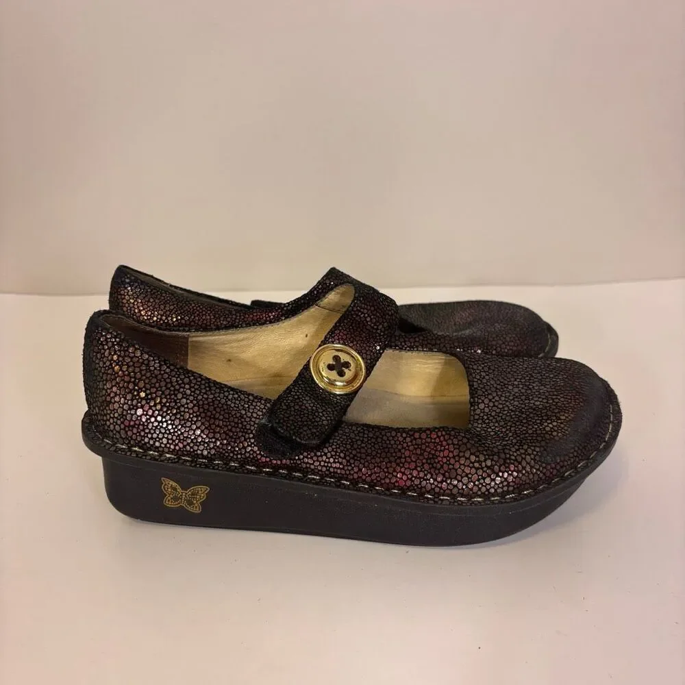 Alegria Red Reflect Leather Mary Jane‎ Comfort Shoes Size 36 = 6